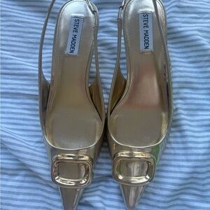 Steve Madden Metallic Gold Slingback kitten Heels